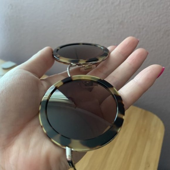 Miu Miu Brown Tortoise Round-frame Acetate Sunglasses main image 5